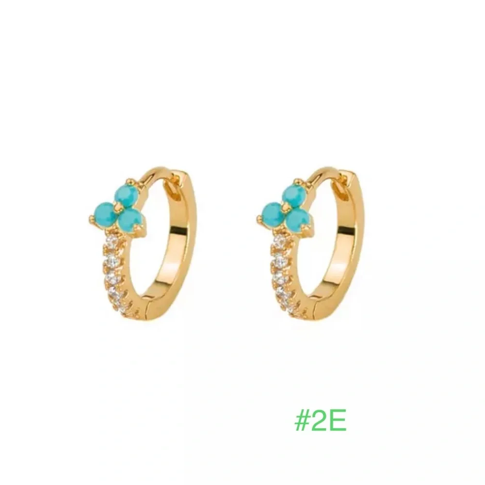 Anthro Nano 1Pair Heart Turquoise Gold Micro Hinges Earrings - Picture 9 of 16